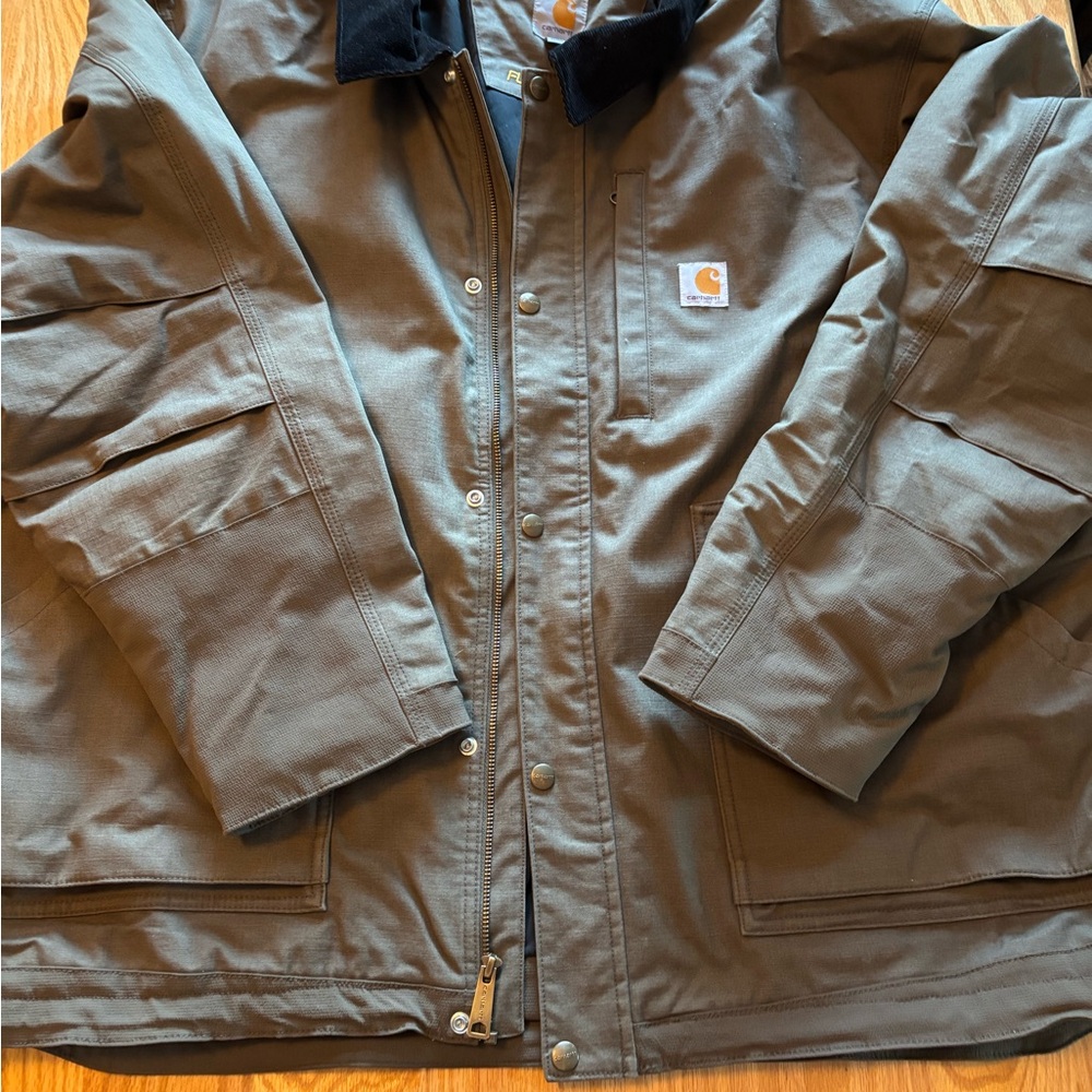 Carhartt Men's Full Swing Relaxed Fit Ripstop Insulated Jacket 3XL Olive Hooded